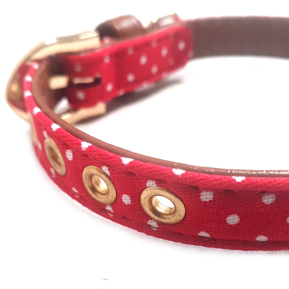 Collier Tissu Pois Rouge pour Chien
