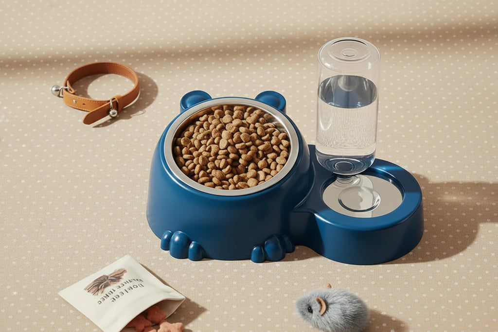 Gamelle Surlevée 2en1 avec Distributeur d'Eau