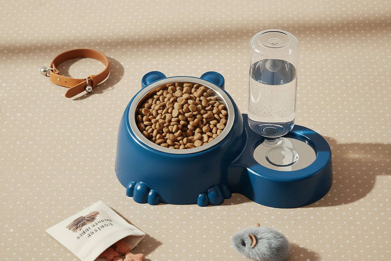 Gamelle Surlevée 2en1 avec Distributeur d'Eau