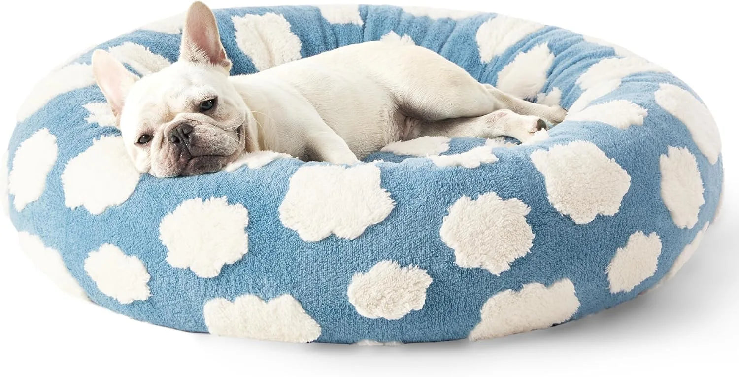 Lit Rond Moelleux pour Chien et Chat Toutes Saisons