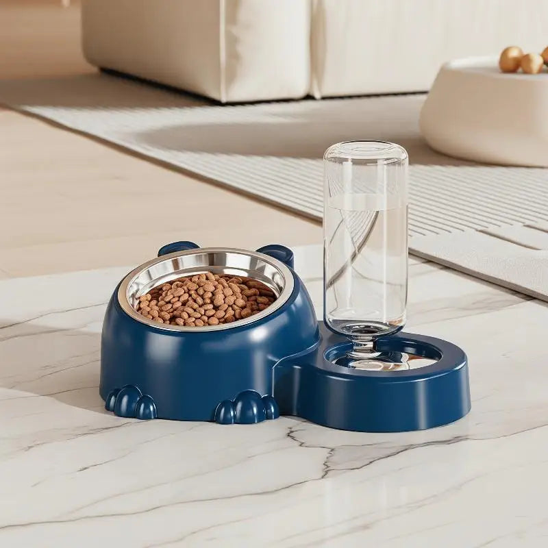 Gamelle Surlevée 2en1 avec Distributeur d'Eau
