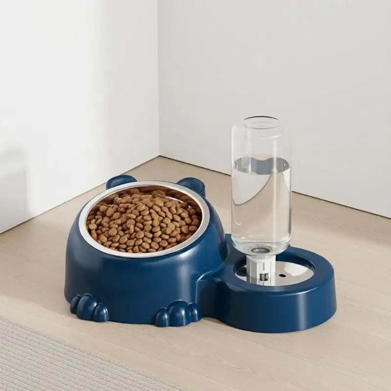 Gamelle Surlevée 2en1 avec Distributeur d'Eau