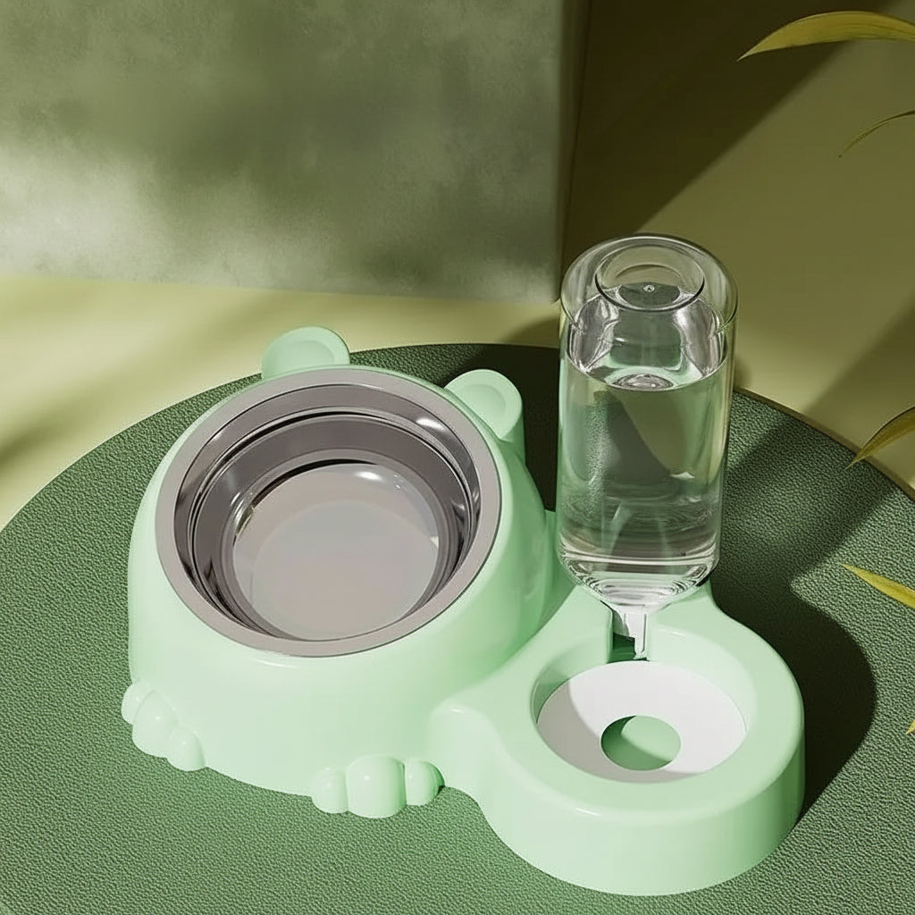 Gamelle Surlevée 2en1 avec Distributeur d'Eau