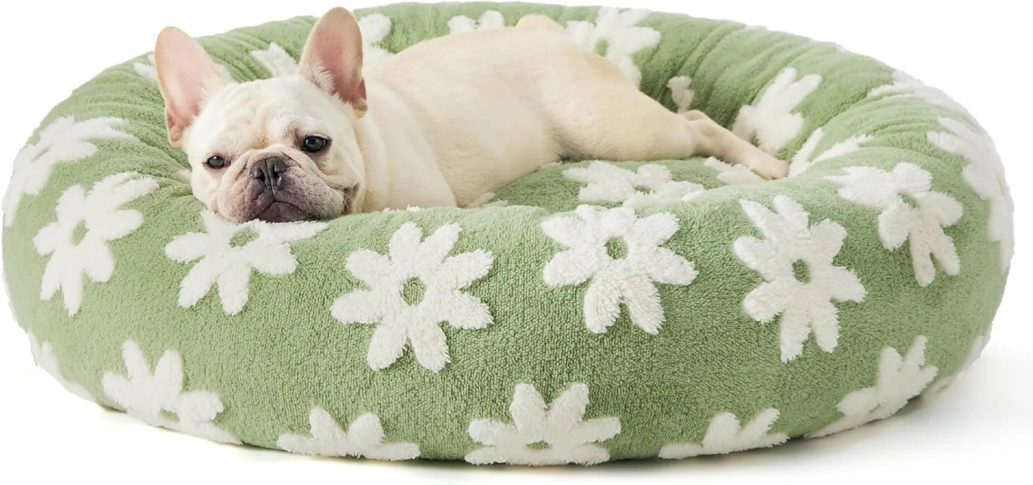 Lit Rond Moelleux pour Chien et Chat Toutes Saisons