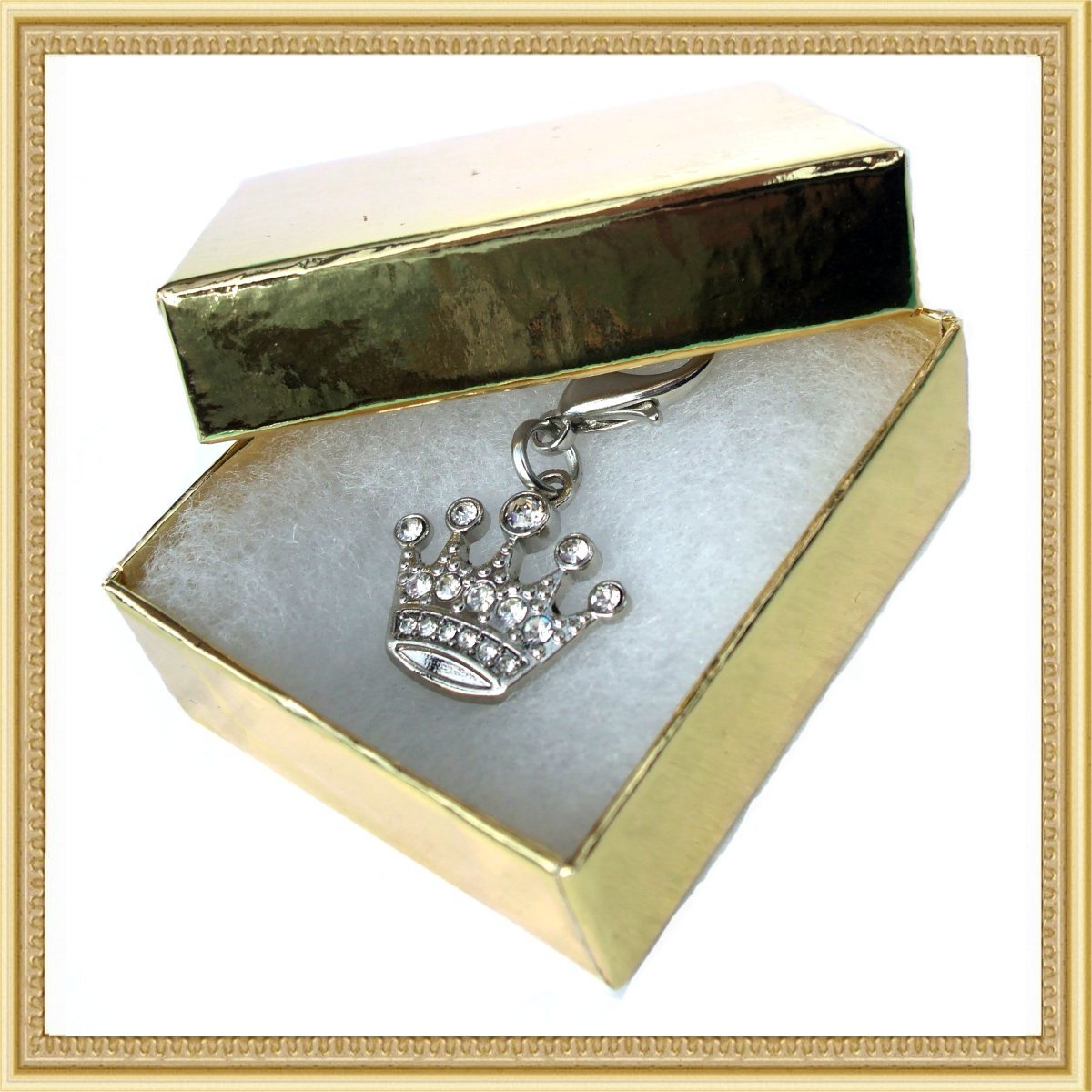 Breloque Couronne Cristal Argent pour Chien et Chat