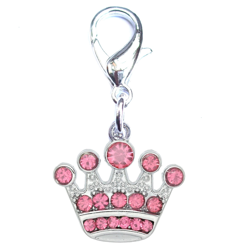 Breloque Couronne Cristal Argent pour Chien et Chat