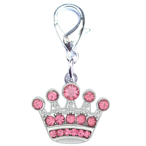 Breloque Couronne Cristal Argent pour Chien et Chat